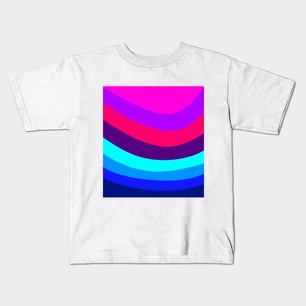 Pink Blue Colorful Lines Kids T-Shirt by simonjgerber